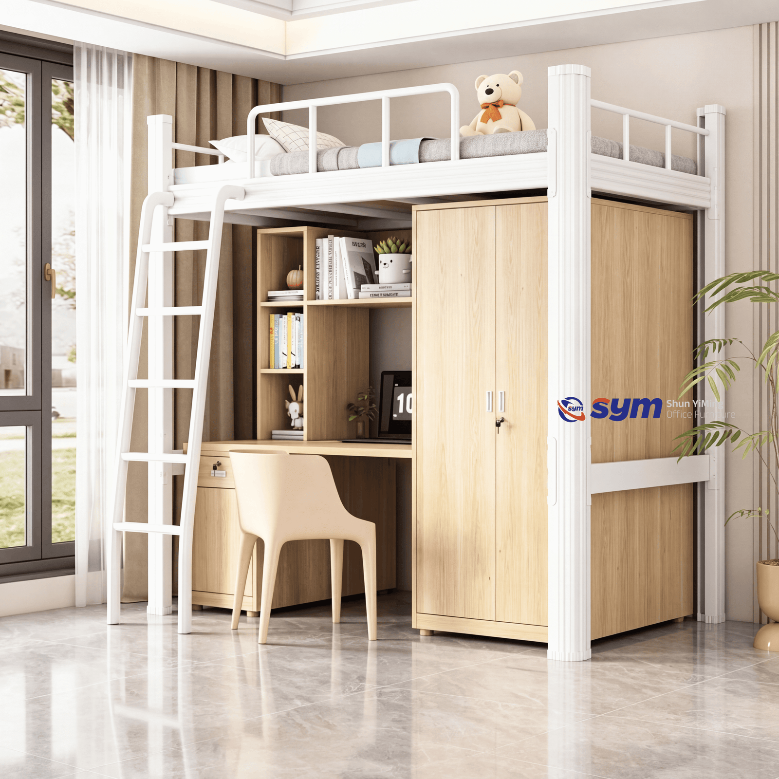 heavy duty metal bunk bed with safety guardrails, squeak free steel double deck bed frame for school & staff dormitory heavy duty metal bunk bed with safety guardrails, squeak free steel double deck bed frame for school & staff dormitory
