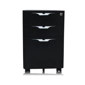 mobile steel file cabinet with lock, under desk metal rolling pedestal cabinet for commercial workstation