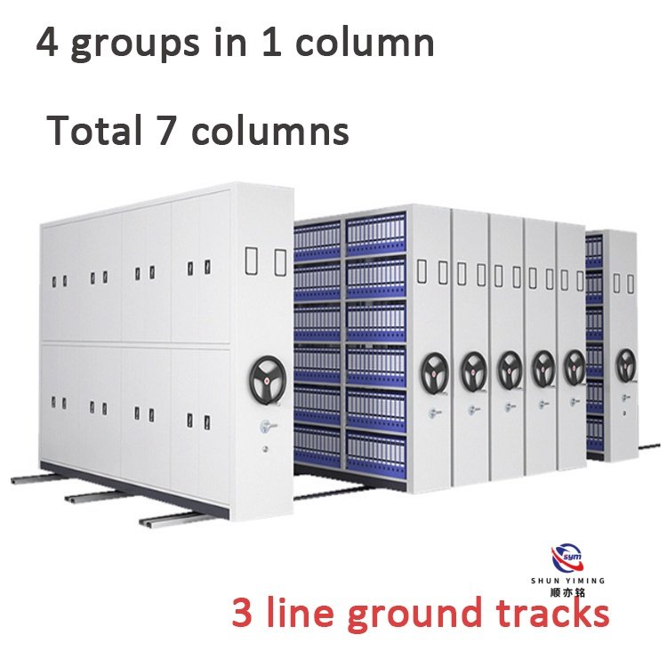 manual hand crank mobile shelving system, high density steel archival storage racks for office record & library manual hand crank mobile shelving system, high density steel archival storage racks for office record & library