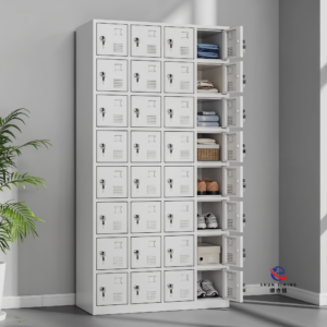 sloping top steel storage locker with legs, hygienic metal cleanroom locker cabinet for hospital & food factory