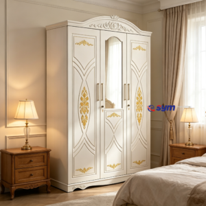 patterned fabric non woven portable wardrobe with lockable zipper door, simple metal frame closet for bedroom
