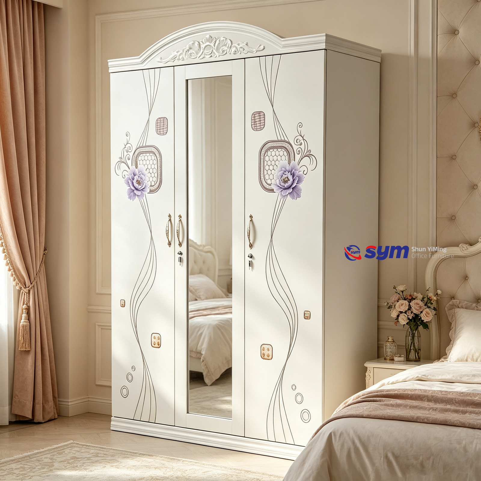 patterned fabric non woven portable wardrobe with lockable zipper door, simple metal frame closet for bedroom patterned fabric non woven portable wardrobe with lockable zipper door, simple metal frame closet for bedroom
