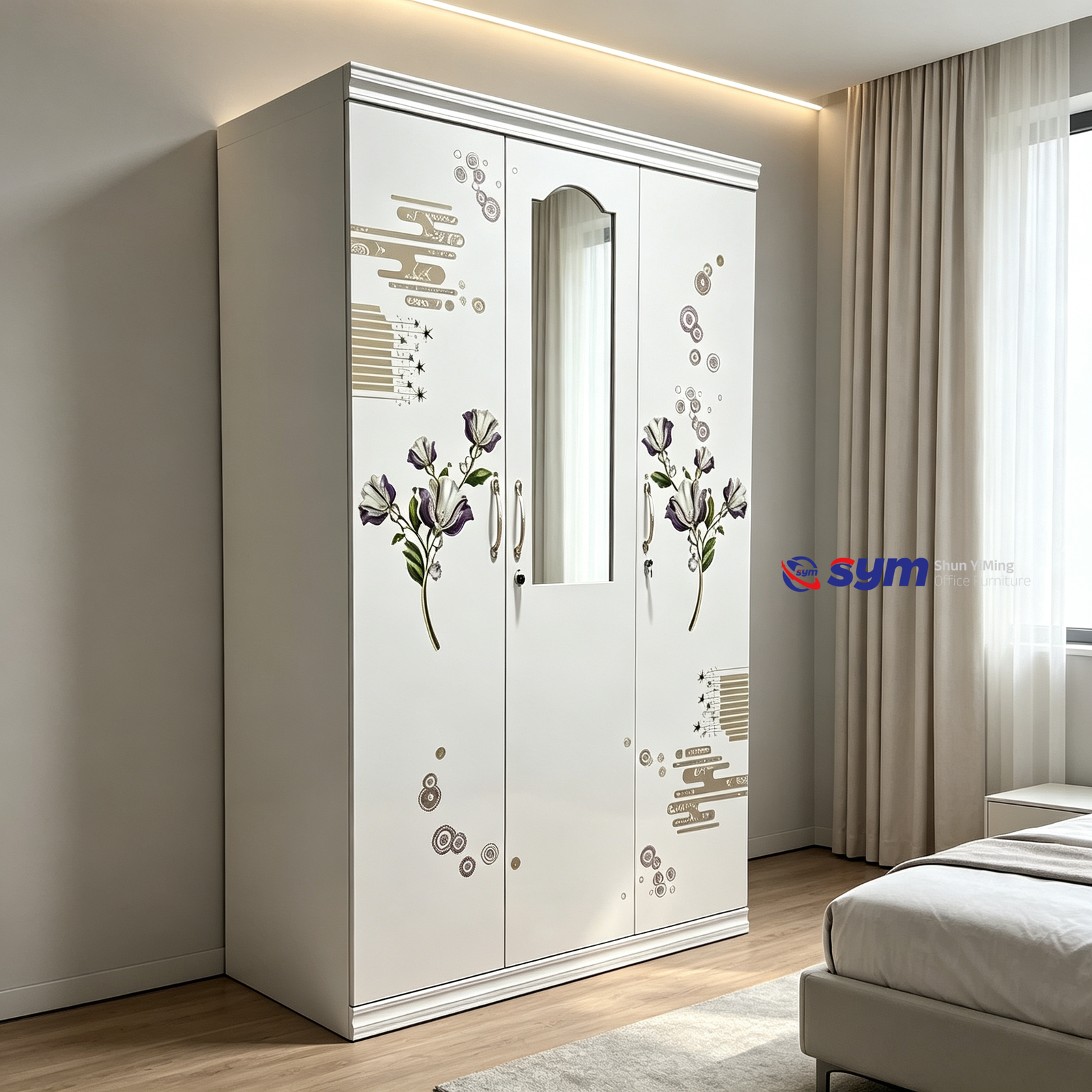 patterned fabric non woven portable wardrobe with lockable zipper door, simple metal frame closet for bedroom patterned fabric non woven portable wardrobe with lockable zipper door, simple metal frame closet for bedroom