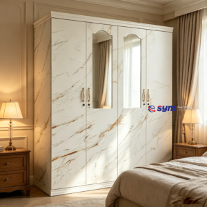 patterned fabric non woven portable wardrobe with lockable zipper door, simple metal frame closet for bedroom