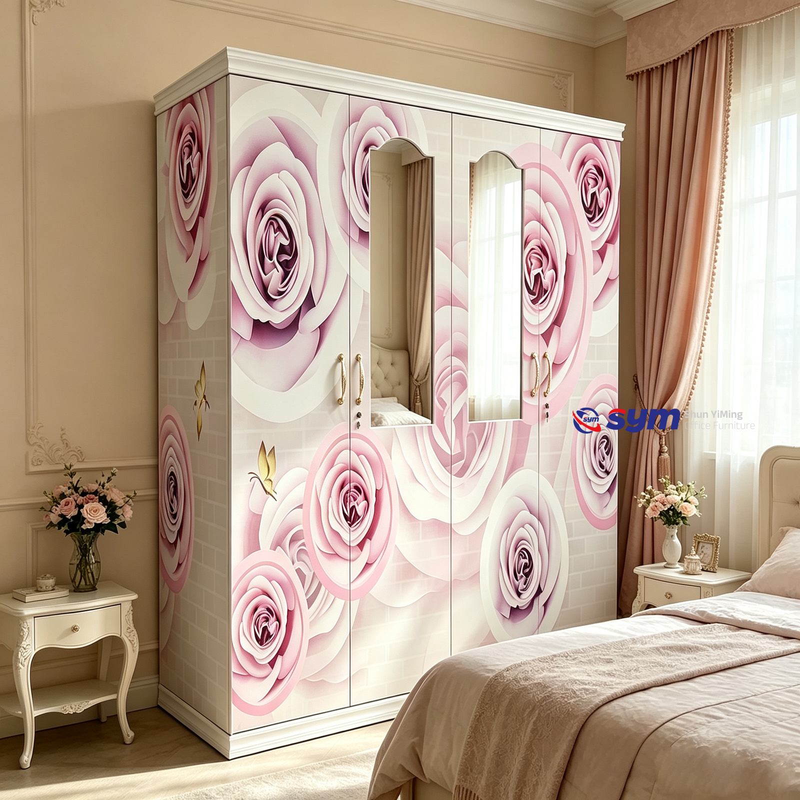 patterned fabric non woven portable wardrobe with lockable zipper door, simple metal frame closet for bedroom patterned fabric non woven portable wardrobe with lockable zipper door, simple metal frame closet for bedroom