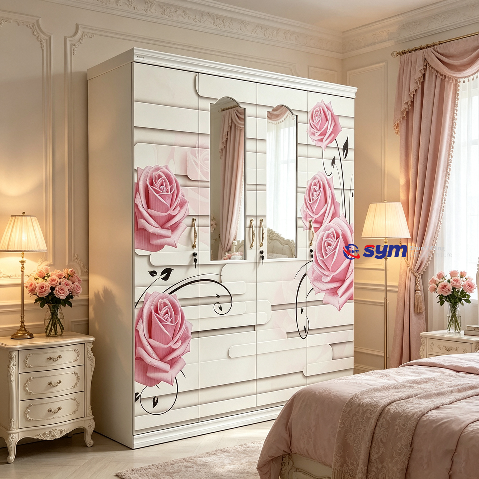 patterned fabric non woven portable wardrobe with lockable zipper door, simple metal frame closet for bedroom patterned fabric non woven portable wardrobe with lockable zipper door, simple metal frame closet for bedroom