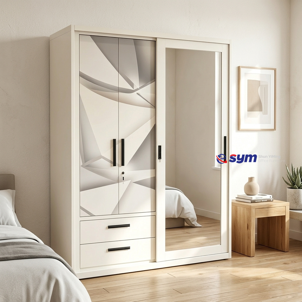 patterned fabric non woven portable wardrobe with lockable zipper door, simple metal frame closet for bedroom patterned fabric non woven portable wardrobe with lockable zipper door, simple metal frame closet for bedroom