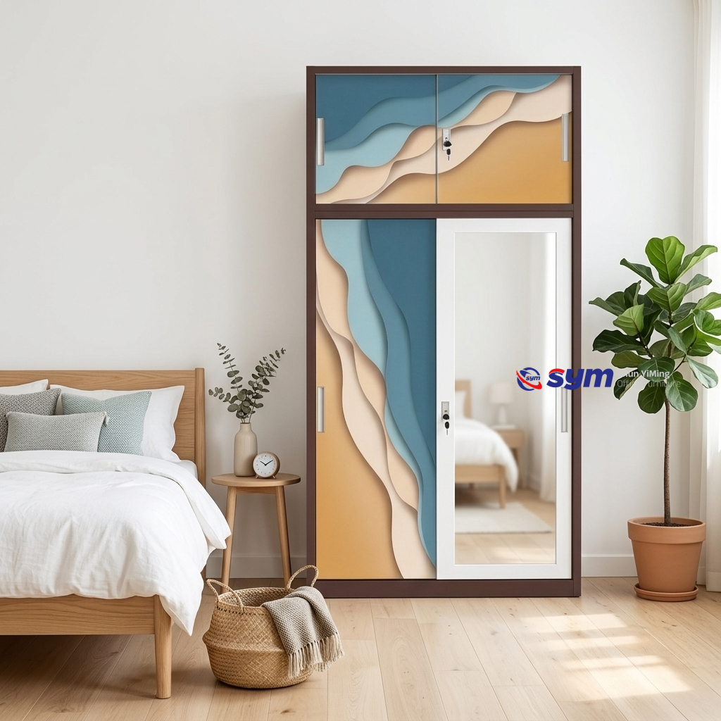 patterned fabric non woven portable wardrobe with lockable zipper door, simple metal frame closet for bedroom patterned fabric non woven portable wardrobe with lockable zipper door, simple metal frame closet for bedroom