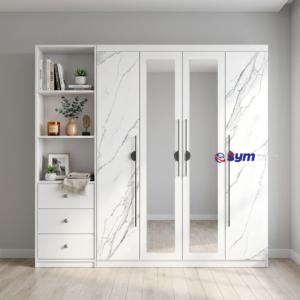 patterned fabric non woven portable wardrobe with lockable zipper door, simple metal frame closet for bedroom