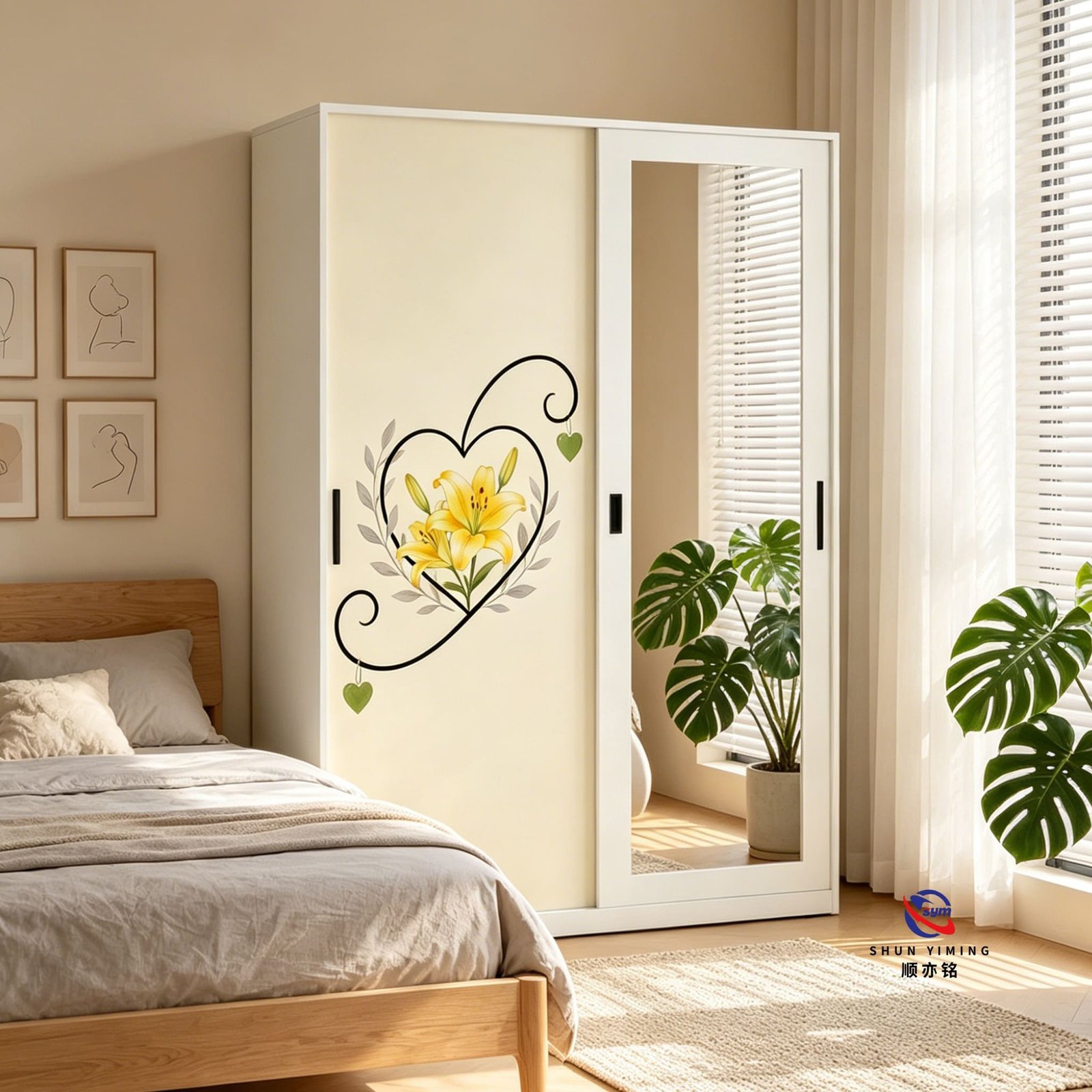 patterned fabric non woven portable wardrobe with lockable zipper door, simple metal frame closet for bedroom patterned fabric non woven portable wardrobe with lockable zipper door, simple metal frame closet for bedroom