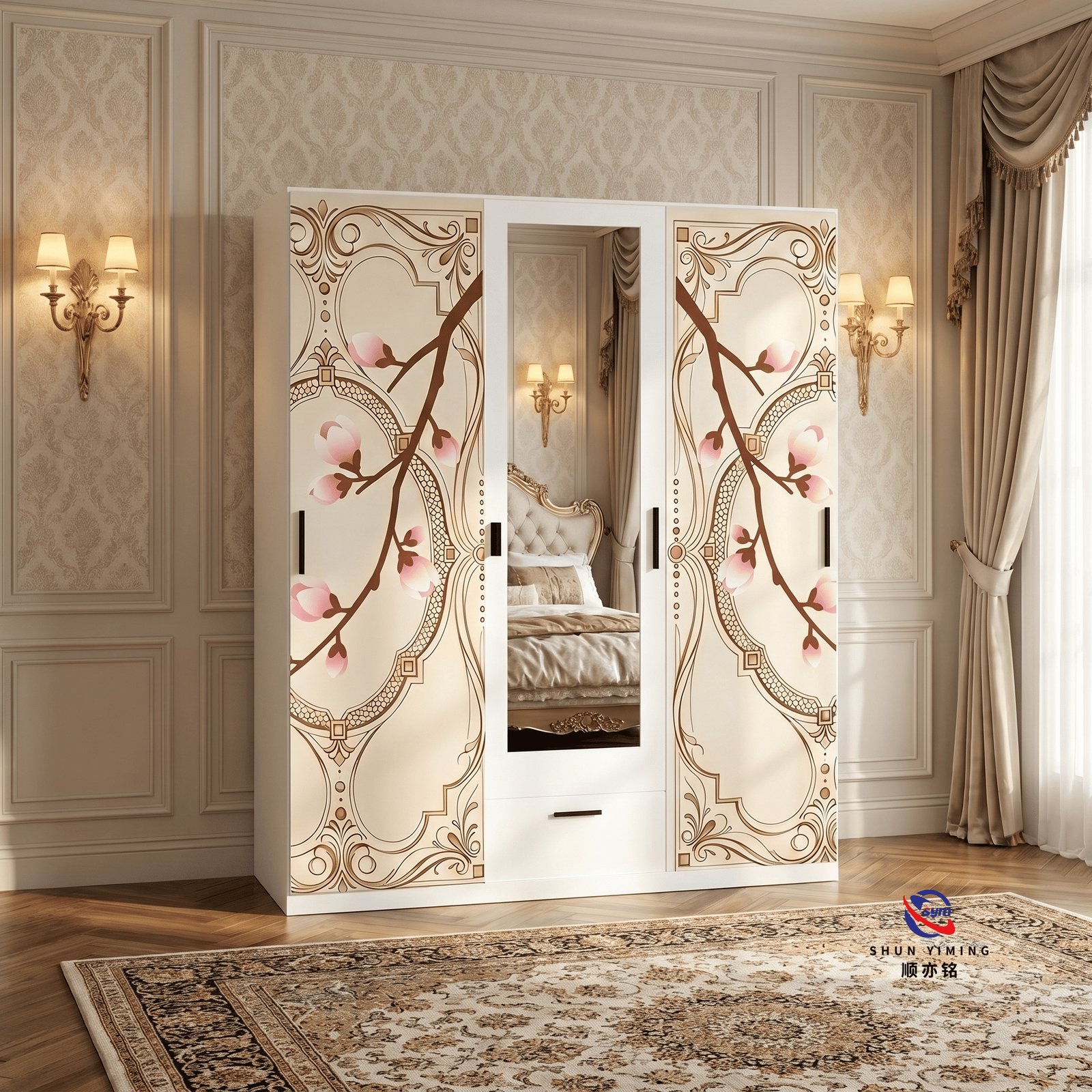 patterned fabric non woven portable wardrobe with lockable zipper door, simple metal frame closet for bedroom patterned fabric non woven portable wardrobe with lockable zipper door, simple metal frame closet for bedroom