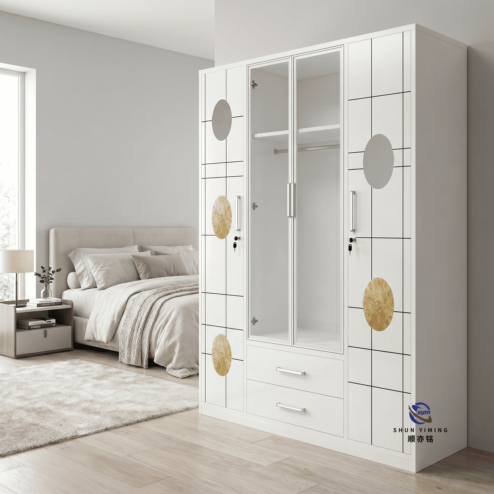 patterned fabric non woven portable wardrobe with lockable zipper door, simple metal frame closet for bedroom patterned fabric non woven portable wardrobe with lockable zipper door, simple metal frame closet for bedroom
