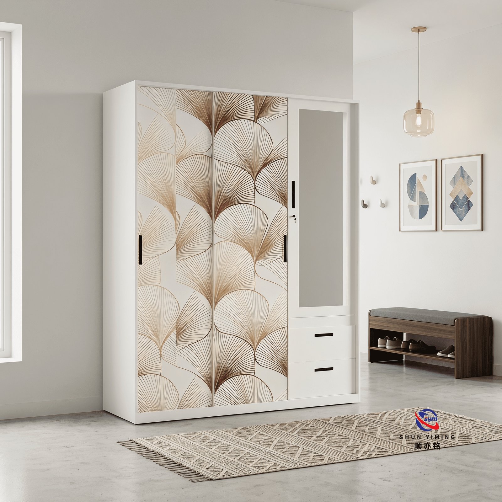 patterned fabric non woven portable wardrobe with lockable zipper door, simple metal frame closet for bedroom patterned fabric non woven portable wardrobe with lockable zipper door, simple metal frame closet for bedroom