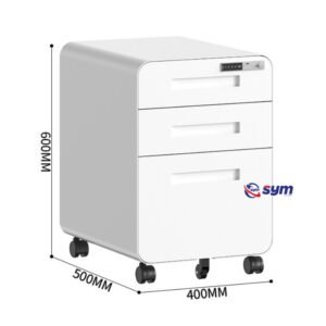 mobile steel file cabinet with lock, under desk metal rolling pedestal cabinet for commercial workstation