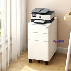 mobile steel file cabinet with lock, under desk metal rolling pedestal cabinet for commercial workstation