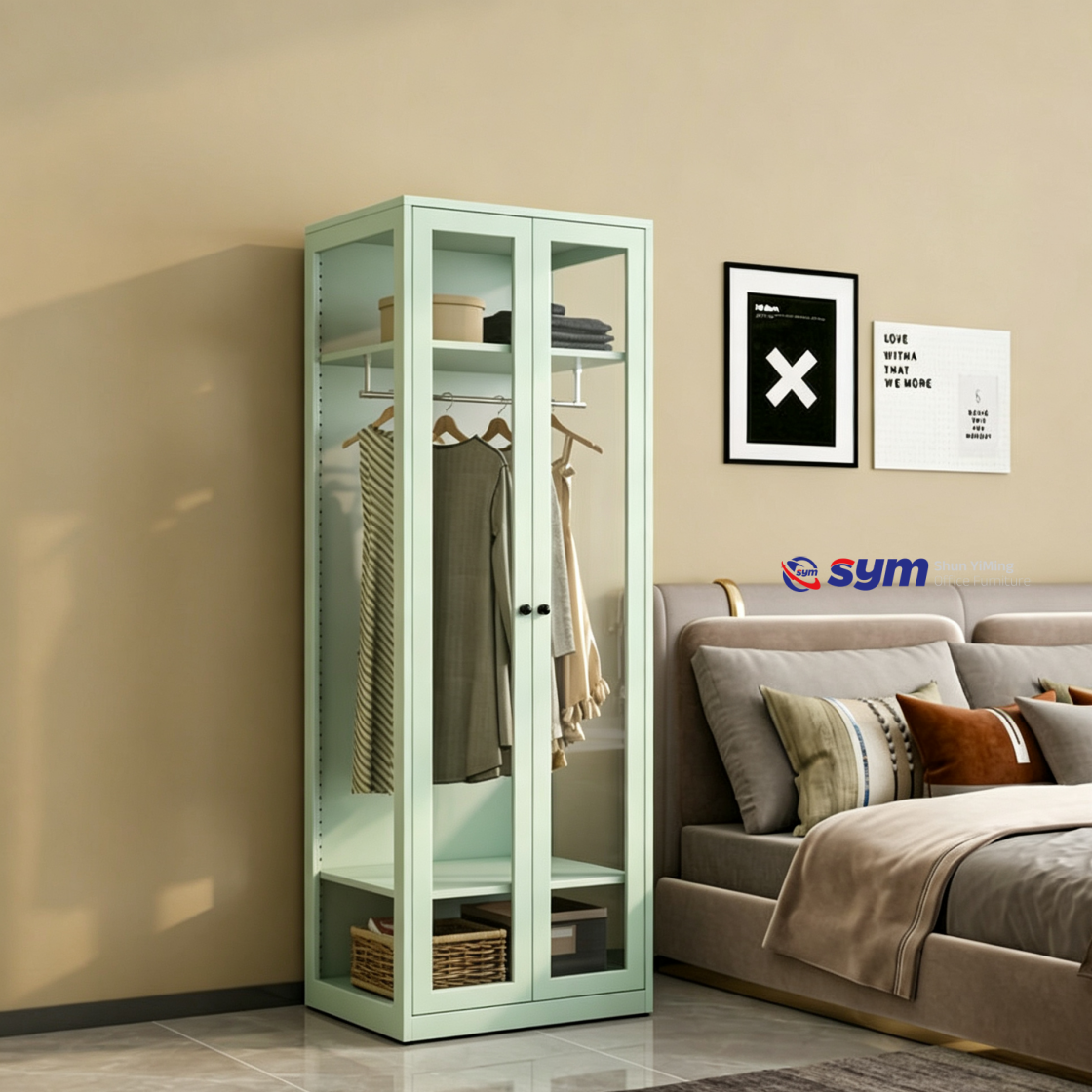 patterned fabric non woven portable wardrobe with lockable zipper door, simple metal frame closet for bedroom patterned fabric non woven portable wardrobe with lockable zipper door, simple metal frame closet for bedroom