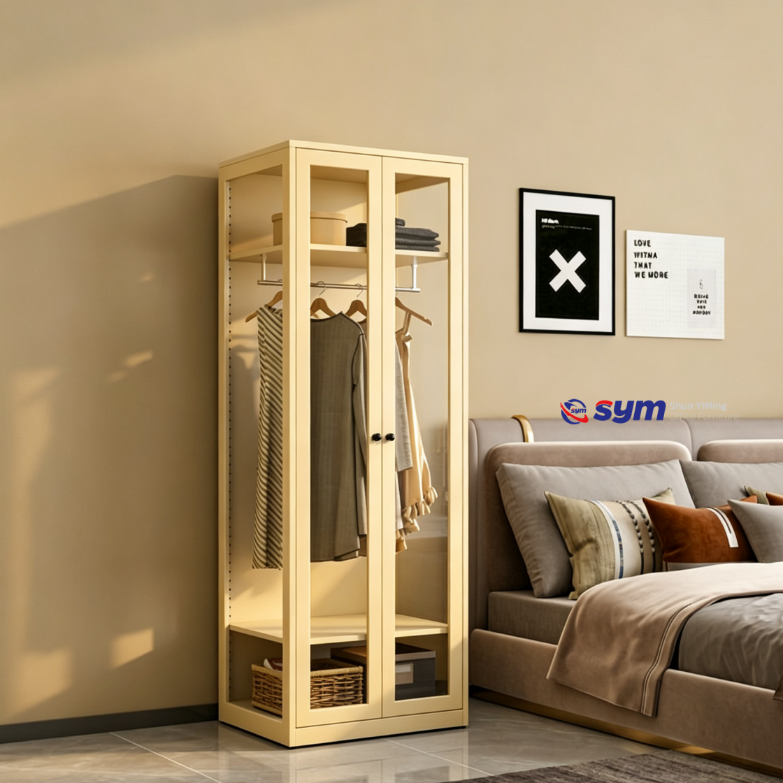 patterned fabric non woven portable wardrobe with lockable zipper door, simple metal frame closet for bedroom patterned fabric non woven portable wardrobe with lockable zipper door, simple metal frame closet for bedroom