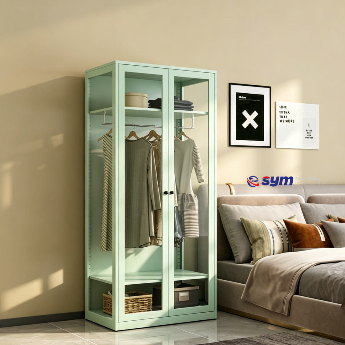 patterned fabric non woven portable wardrobe with lockable zipper door, simple metal frame closet for bedroom patterned fabric non woven portable wardrobe with lockable zipper door, simple metal frame closet for bedroom