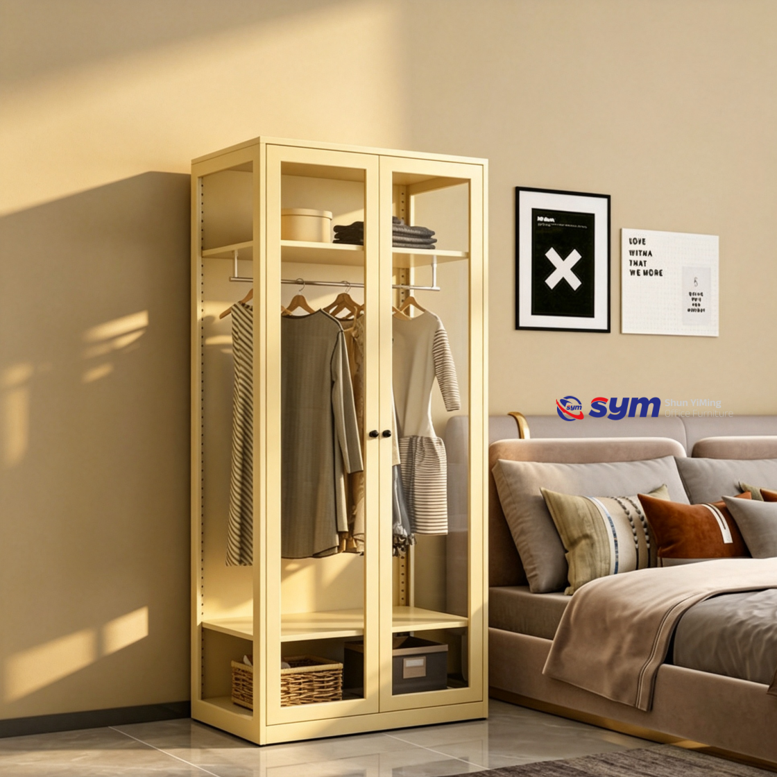 patterned fabric non woven portable wardrobe with lockable zipper door, simple metal frame closet for bedroom patterned fabric non woven portable wardrobe with lockable zipper door, simple metal frame closet for bedroom