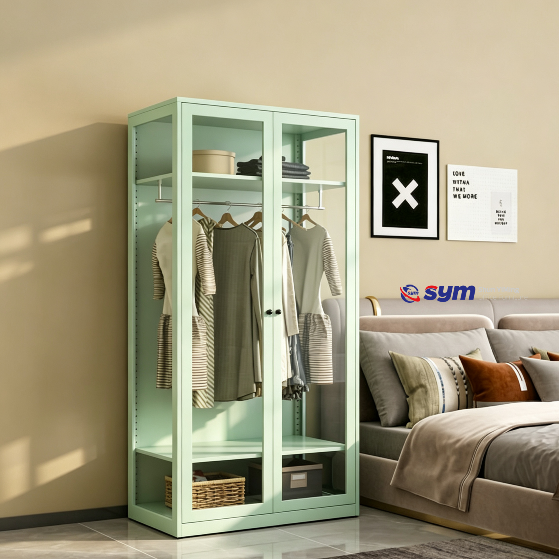 patterned fabric non woven portable wardrobe with lockable zipper door, simple metal frame closet for bedroom patterned fabric non woven portable wardrobe with lockable zipper door, simple metal frame closet for bedroom