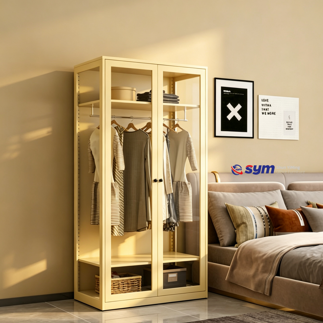 patterned fabric non woven portable wardrobe with lockable zipper door, simple metal frame closet for bedroom patterned fabric non woven portable wardrobe with lockable zipper door, simple metal frame closet for bedroom