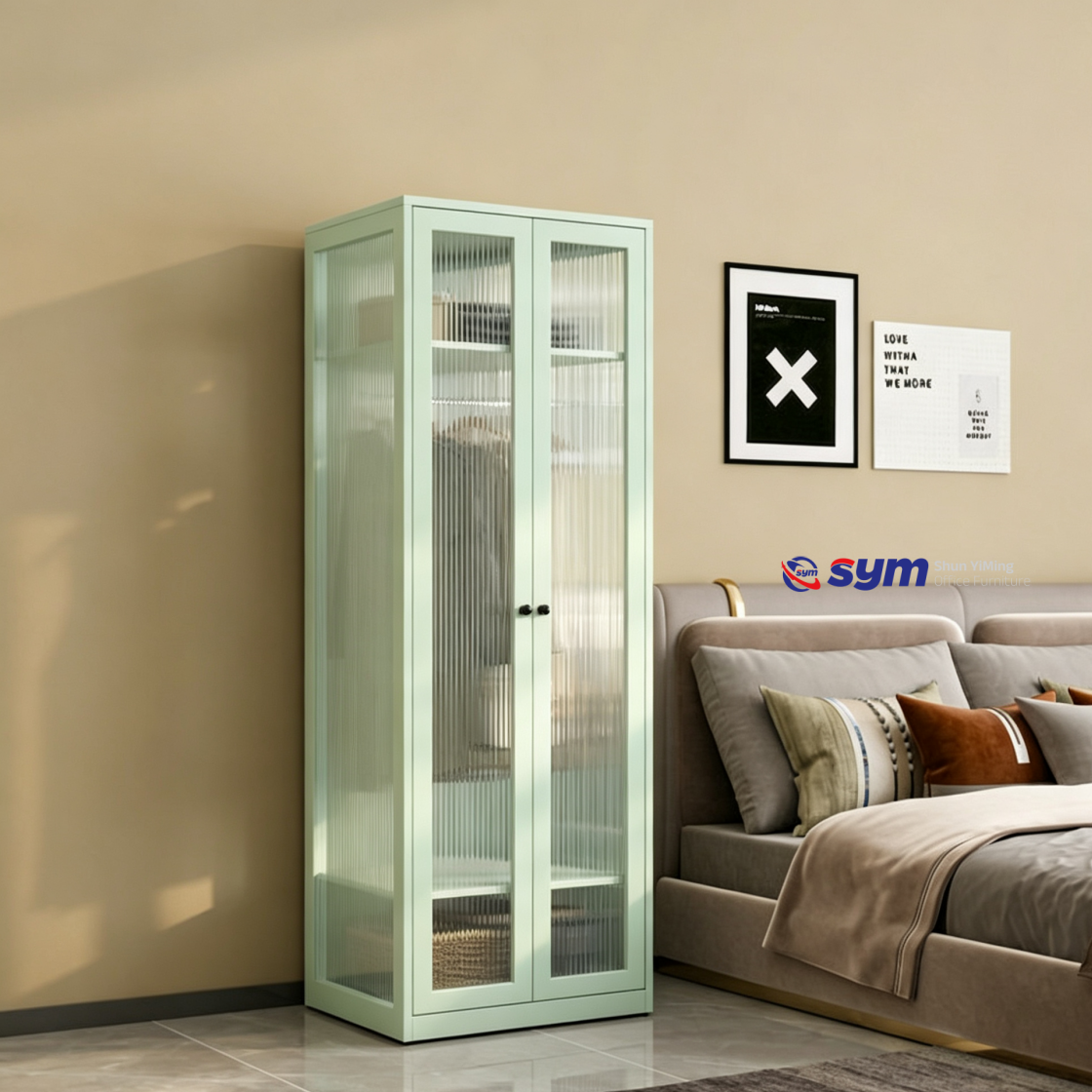 patterned fabric non woven portable wardrobe with lockable zipper door, simple metal frame closet for bedroom patterned fabric non woven portable wardrobe with lockable zipper door, simple metal frame closet for bedroom