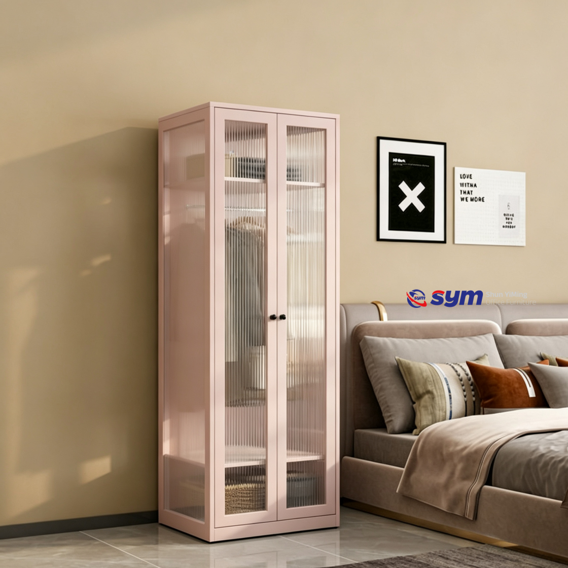 patterned fabric non woven portable wardrobe with lockable zipper door, simple metal frame closet for bedroom patterned fabric non woven portable wardrobe with lockable zipper door, simple metal frame closet for bedroom