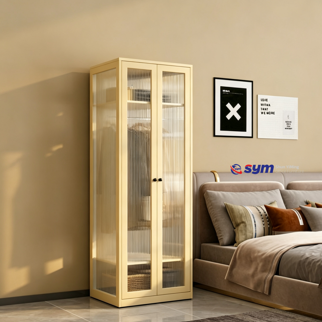 patterned fabric non woven portable wardrobe with lockable zipper door, simple metal frame closet for bedroom patterned fabric non woven portable wardrobe with lockable zipper door, simple metal frame closet for bedroom