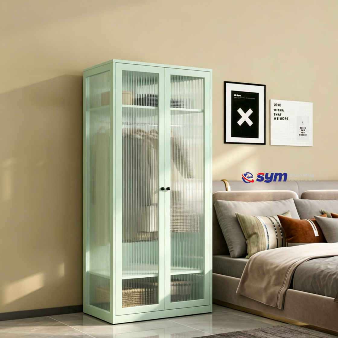 patterned fabric non woven portable wardrobe with lockable zipper door, simple metal frame closet for bedroom patterned fabric non woven portable wardrobe with lockable zipper door, simple metal frame closet for bedroom