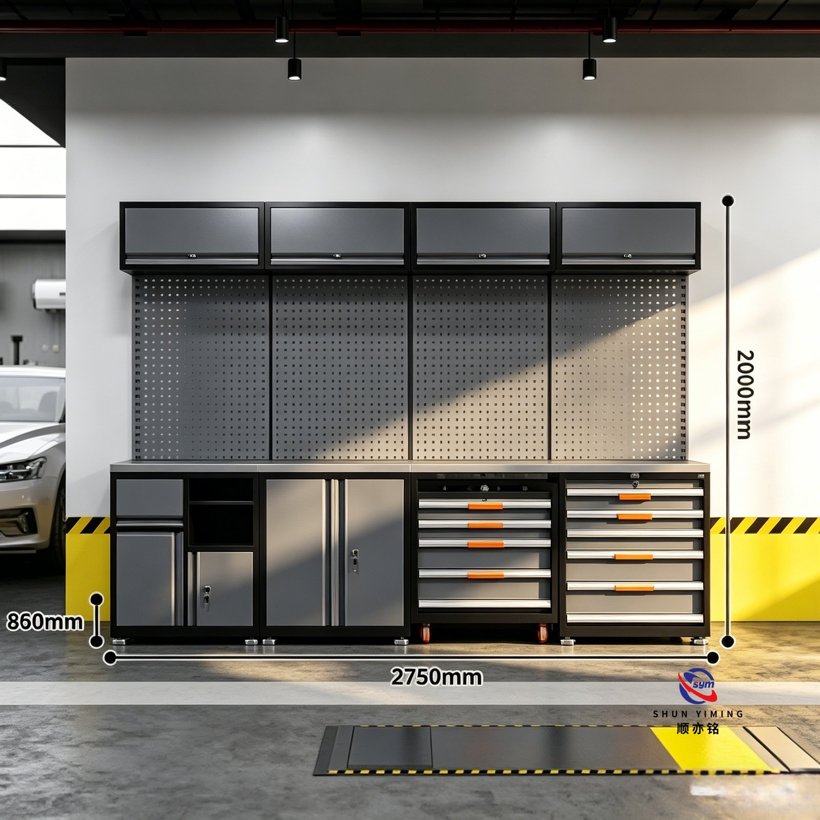 modular steel tool cabinet combo set with stainless steel worktop, heavy duty garage workshop cabinet for auto repair modular steel tool cabinet combo set with stainless steel worktop, heavy duty garage workshop cabinet for auto repair