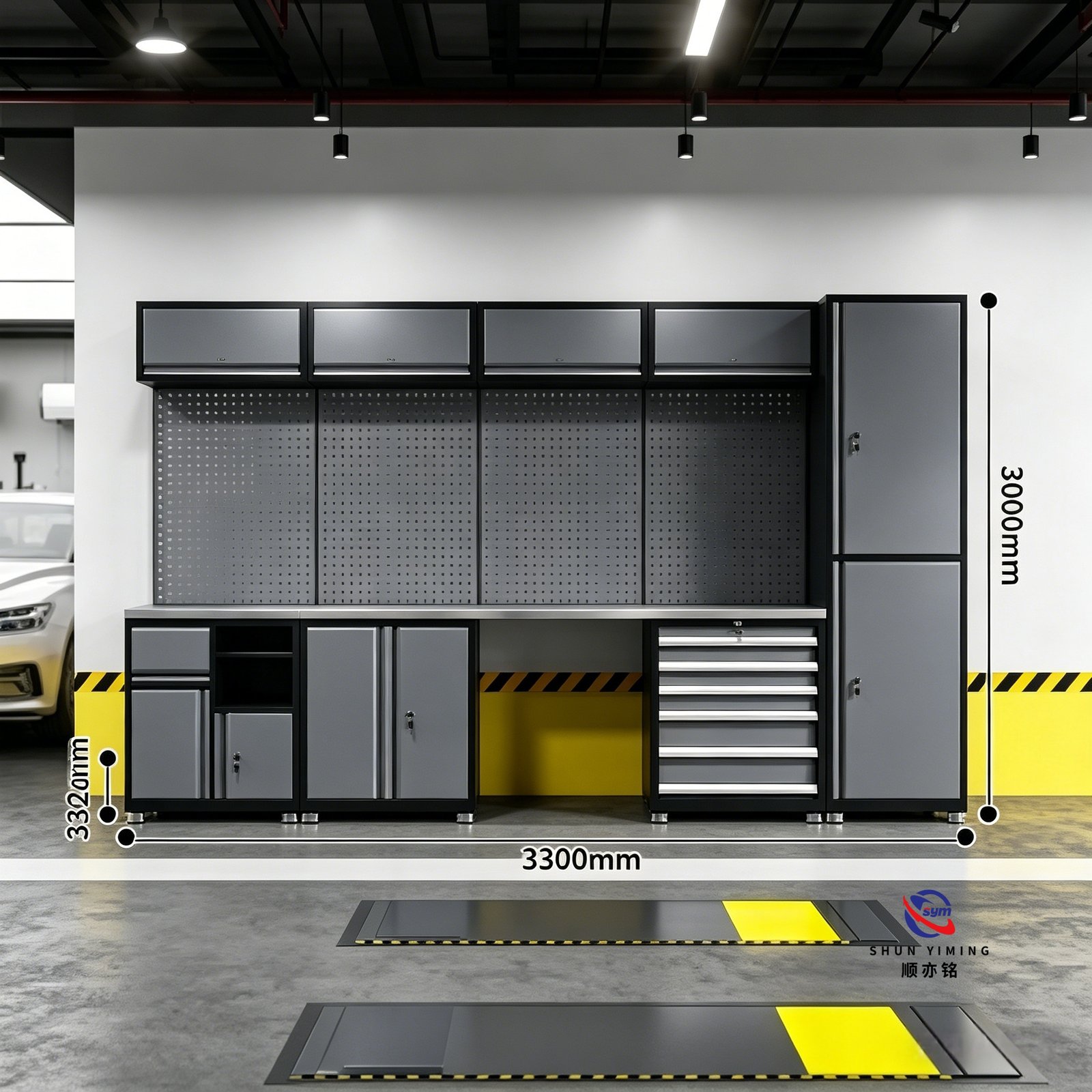 modular steel tool cabinet combo set with stainless steel worktop, heavy duty garage workshop cabinet for auto repair modular steel tool cabinet combo set with stainless steel worktop, heavy duty garage workshop cabinet for auto repair