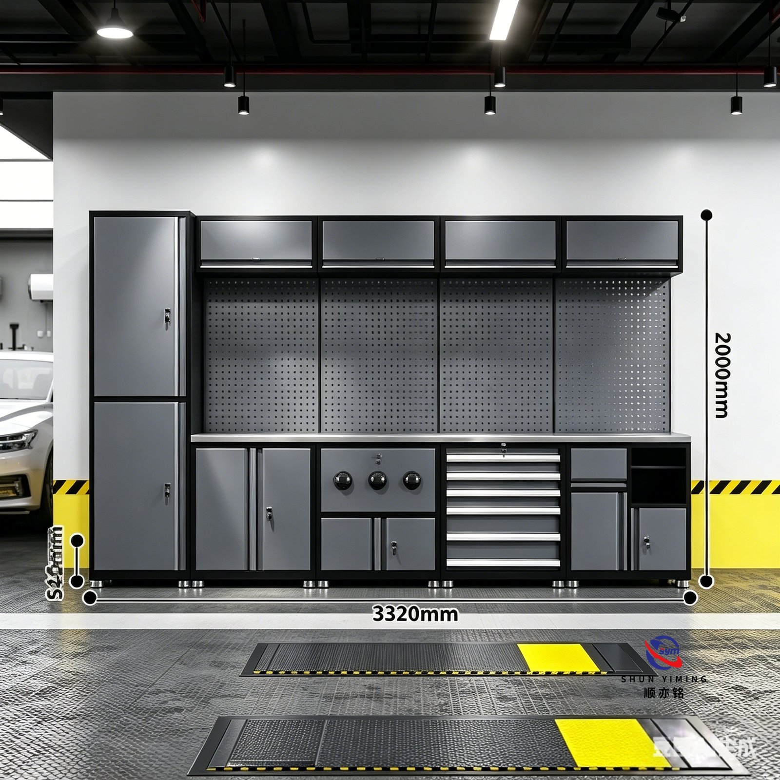 modular steel tool cabinet combo set with stainless steel worktop, heavy duty garage workshop cabinet for auto repair modular steel tool cabinet combo set with stainless steel worktop, heavy duty garage workshop cabinet for auto repair
