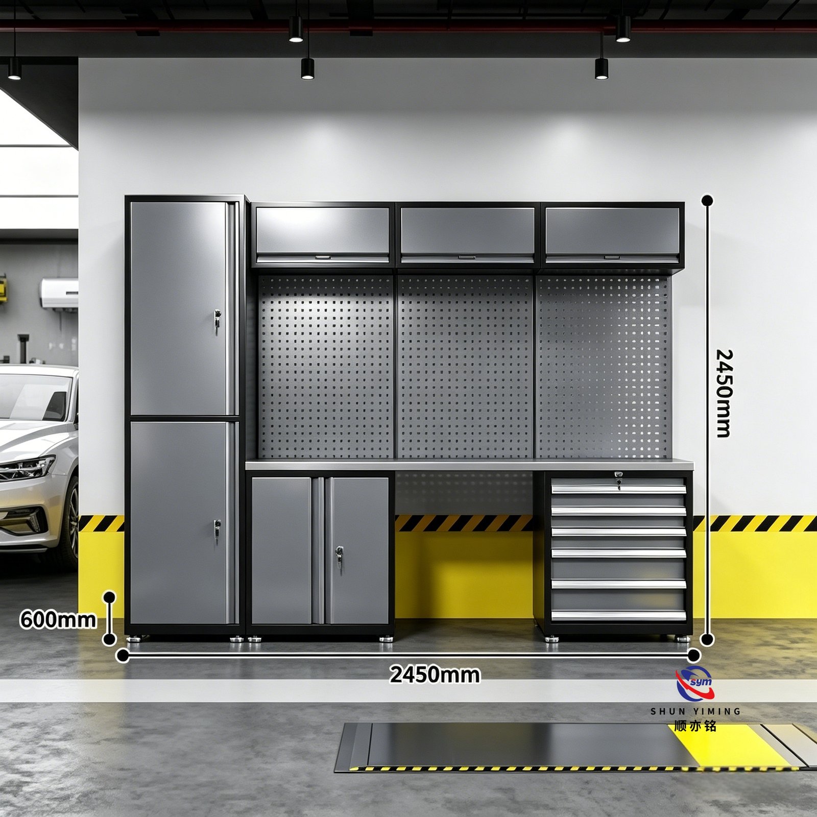 modular steel tool cabinet combo set with stainless steel worktop, heavy duty garage workshop cabinet for auto repair modular steel tool cabinet combo set with stainless steel worktop, heavy duty garage workshop cabinet for auto repair