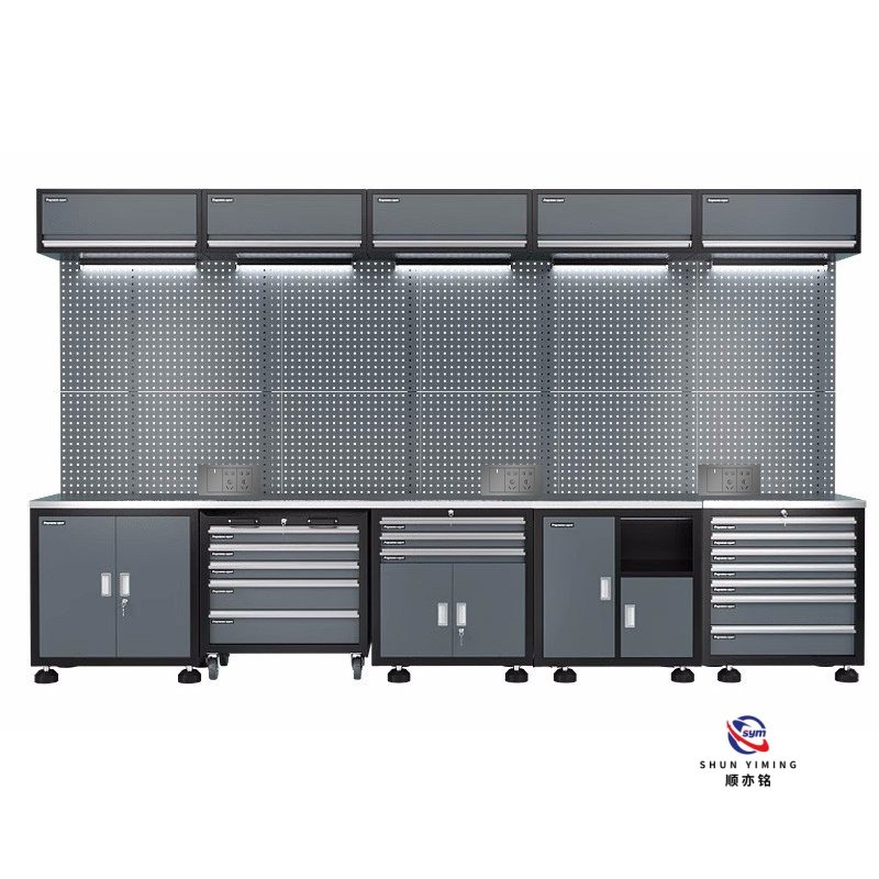 modular steel tool cabinet combo set with stainless steel worktop, heavy duty garage workshop cabinet for auto repair modular steel tool cabinet combo set with stainless steel worktop, heavy duty garage workshop cabinet for auto repair