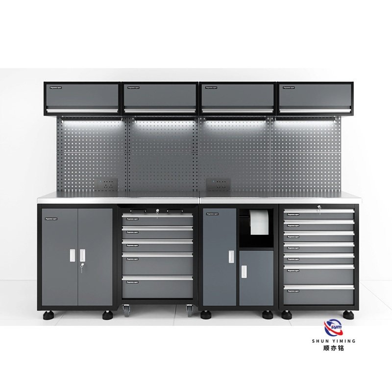 modular steel tool cabinet combo set with stainless steel worktop, heavy duty garage workshop cabinet for auto repair modular steel tool cabinet combo set with stainless steel worktop, heavy duty garage workshop cabinet for auto repair