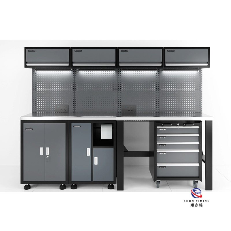 modular steel tool cabinet combo set with stainless steel worktop, heavy duty garage workshop cabinet for auto repair modular steel tool cabinet combo set with stainless steel worktop, heavy duty garage workshop cabinet for auto repair