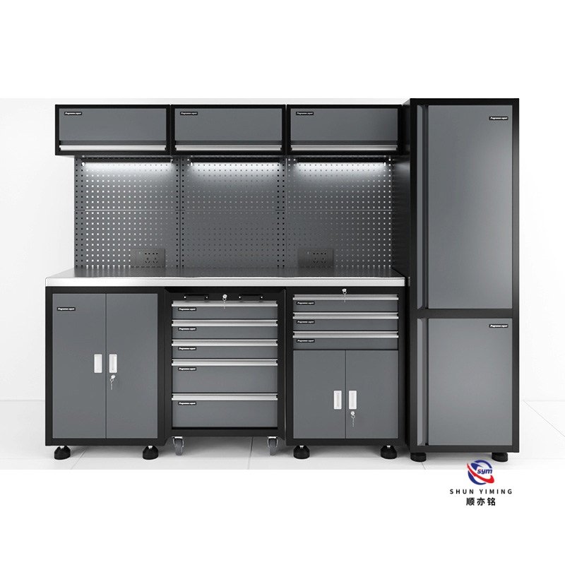 modular steel tool cabinet combo set with stainless steel worktop, heavy duty garage workshop cabinet for auto repair modular steel tool cabinet combo set with stainless steel worktop, heavy duty garage workshop cabinet for auto repair