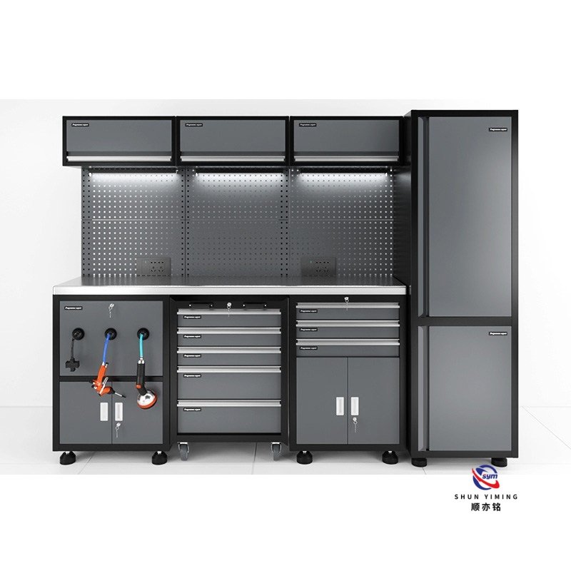 modular steel tool cabinet combo set with stainless steel worktop, heavy duty garage workshop cabinet for auto repair modular steel tool cabinet combo set with stainless steel worktop, heavy duty garage workshop cabinet for auto repair