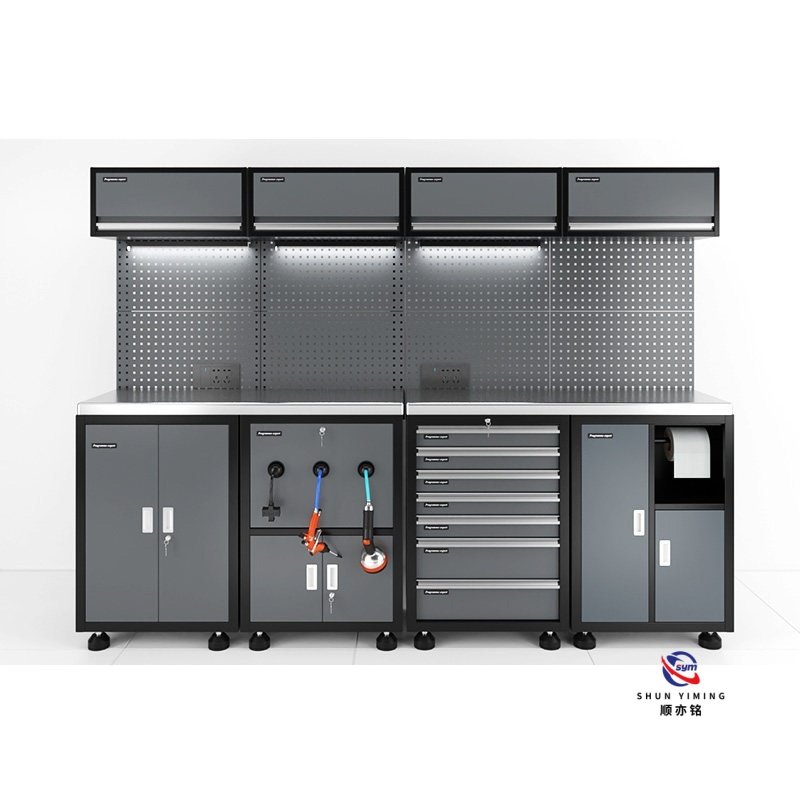 modular steel tool cabinet combo set with stainless steel worktop, heavy duty garage workshop cabinet for auto repair modular steel tool cabinet combo set with stainless steel worktop, heavy duty garage workshop cabinet for auto repair
