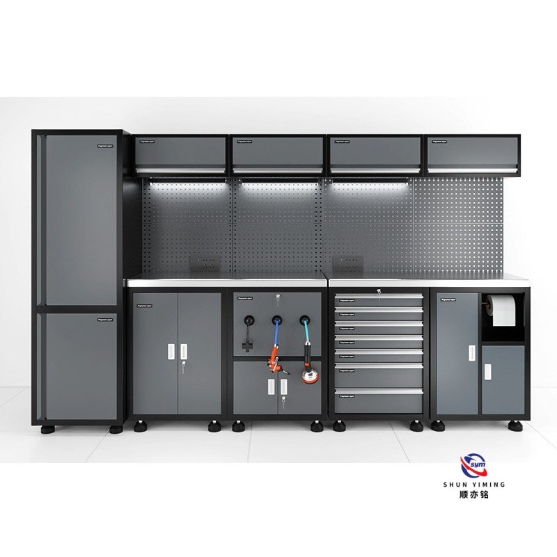 modular steel tool cabinet combo set with stainless steel worktop, heavy duty garage workshop cabinet for auto repair modular steel tool cabinet combo set with stainless steel worktop, heavy duty garage workshop cabinet for auto repair