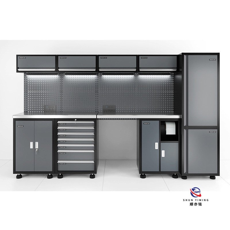 modular steel tool cabinet combo set with stainless steel worktop, heavy duty garage workshop cabinet for auto repair modular steel tool cabinet combo set with stainless steel worktop, heavy duty garage workshop cabinet for auto repair