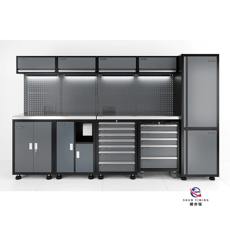 modular steel tool cabinet combo set with stainless steel worktop, heavy duty garage workshop cabinet for auto repair modular steel tool cabinet combo set with stainless steel worktop, heavy duty garage workshop cabinet for auto repair