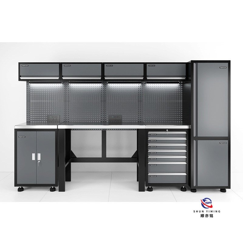 modular steel tool cabinet combo set with stainless steel worktop, heavy duty garage workshop cabinet for auto repair modular steel tool cabinet combo set with stainless steel worktop, heavy duty garage workshop cabinet for auto repair