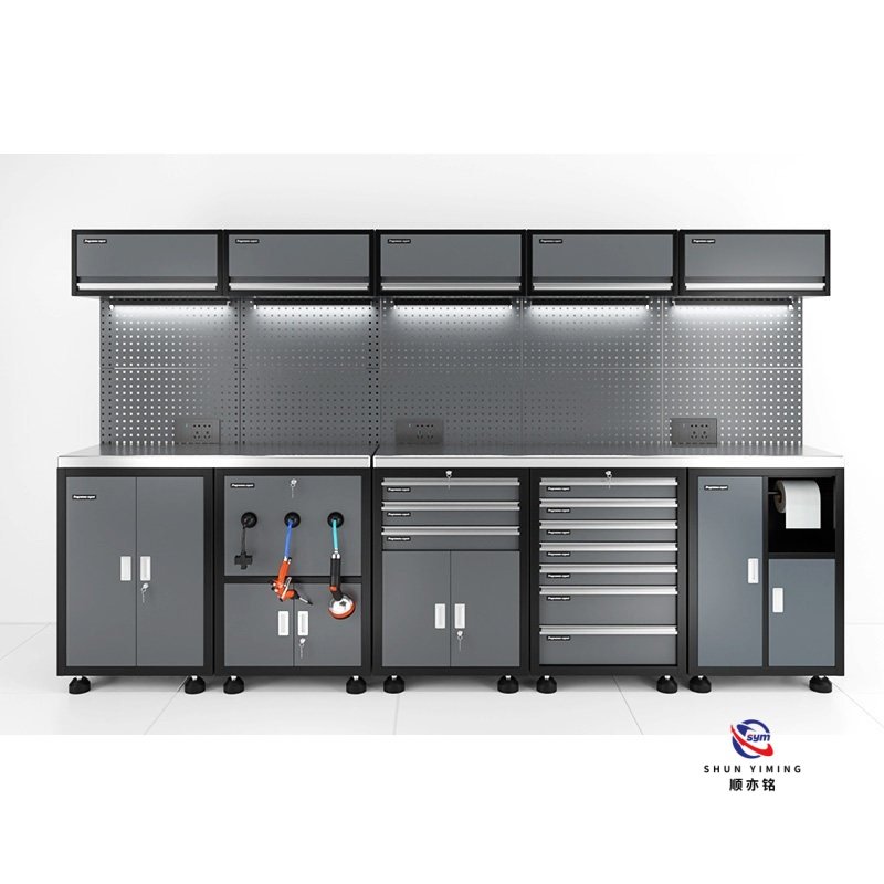 modular steel tool cabinet combo set with stainless steel worktop, heavy duty garage workshop cabinet for auto repair modular steel tool cabinet combo set with stainless steel worktop, heavy duty garage workshop cabinet for auto repair