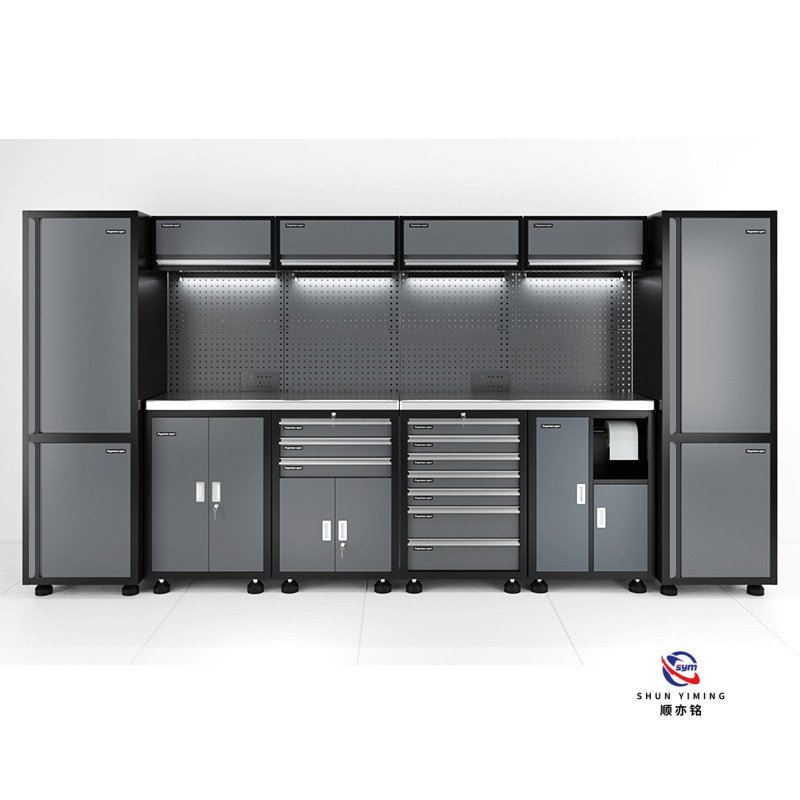 modular steel tool cabinet combo set with stainless steel worktop, heavy duty garage workshop cabinet for auto repair modular steel tool cabinet combo set with stainless steel worktop, heavy duty garage workshop cabinet for auto repair