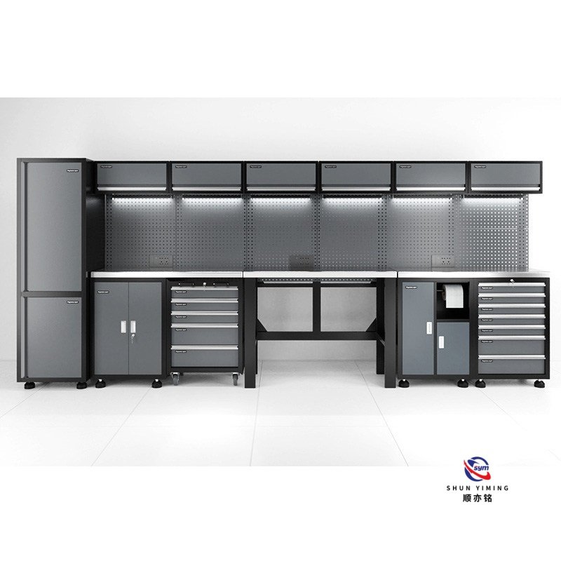 modular steel tool cabinet combo set with stainless steel worktop, heavy duty garage workshop cabinet for auto repair modular steel tool cabinet combo set with stainless steel worktop, heavy duty garage workshop cabinet for auto repair