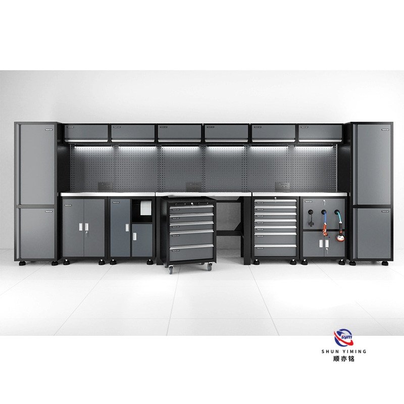 modular steel tool cabinet combo set with stainless steel worktop, heavy duty garage workshop cabinet for auto repair modular steel tool cabinet combo set with stainless steel worktop, heavy duty garage workshop cabinet for auto repair
