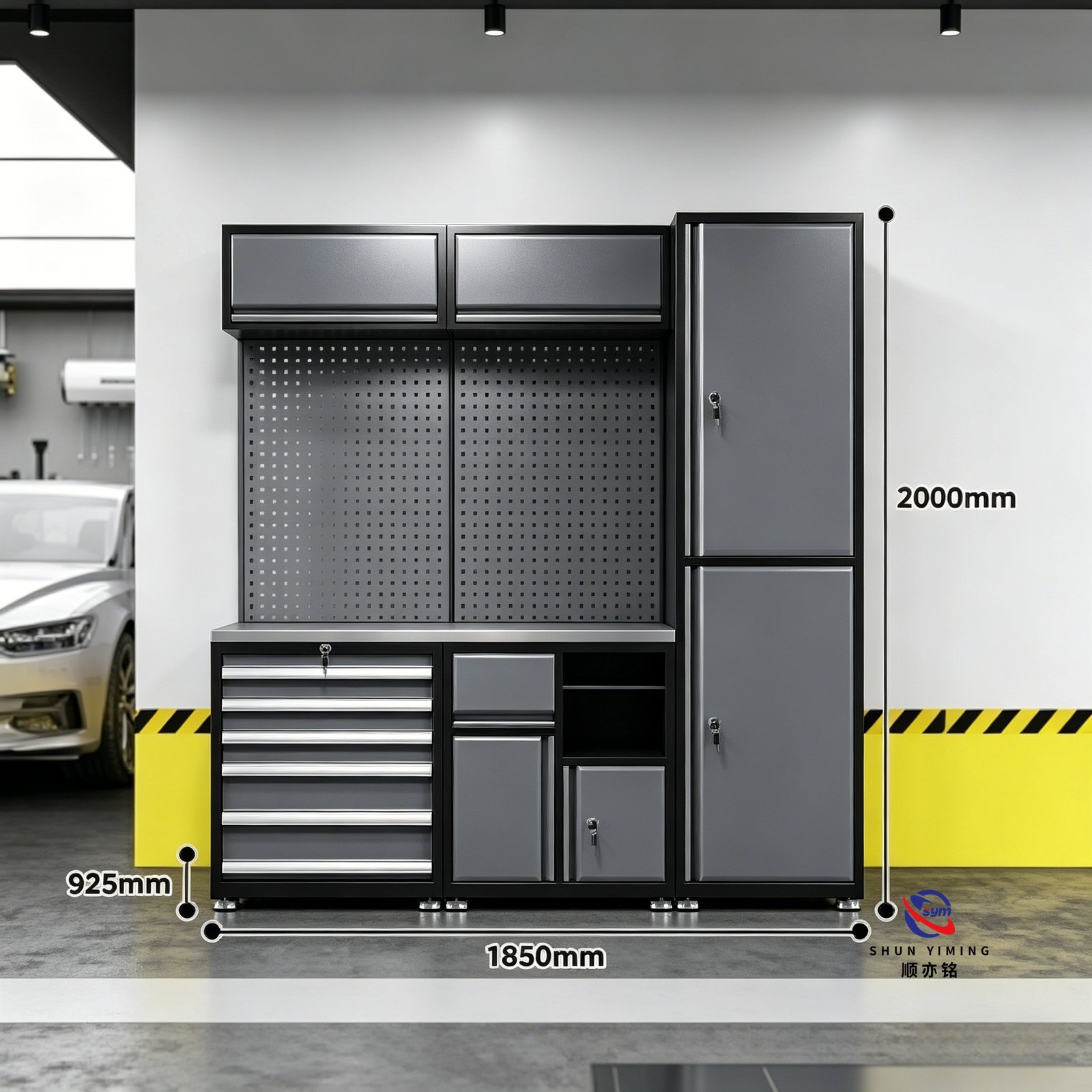 modular steel tool cabinet combo set with stainless steel worktop, heavy duty garage workshop cabinet for auto repair modular steel tool cabinet combo set with stainless steel worktop, heavy duty garage workshop cabinet for auto repair