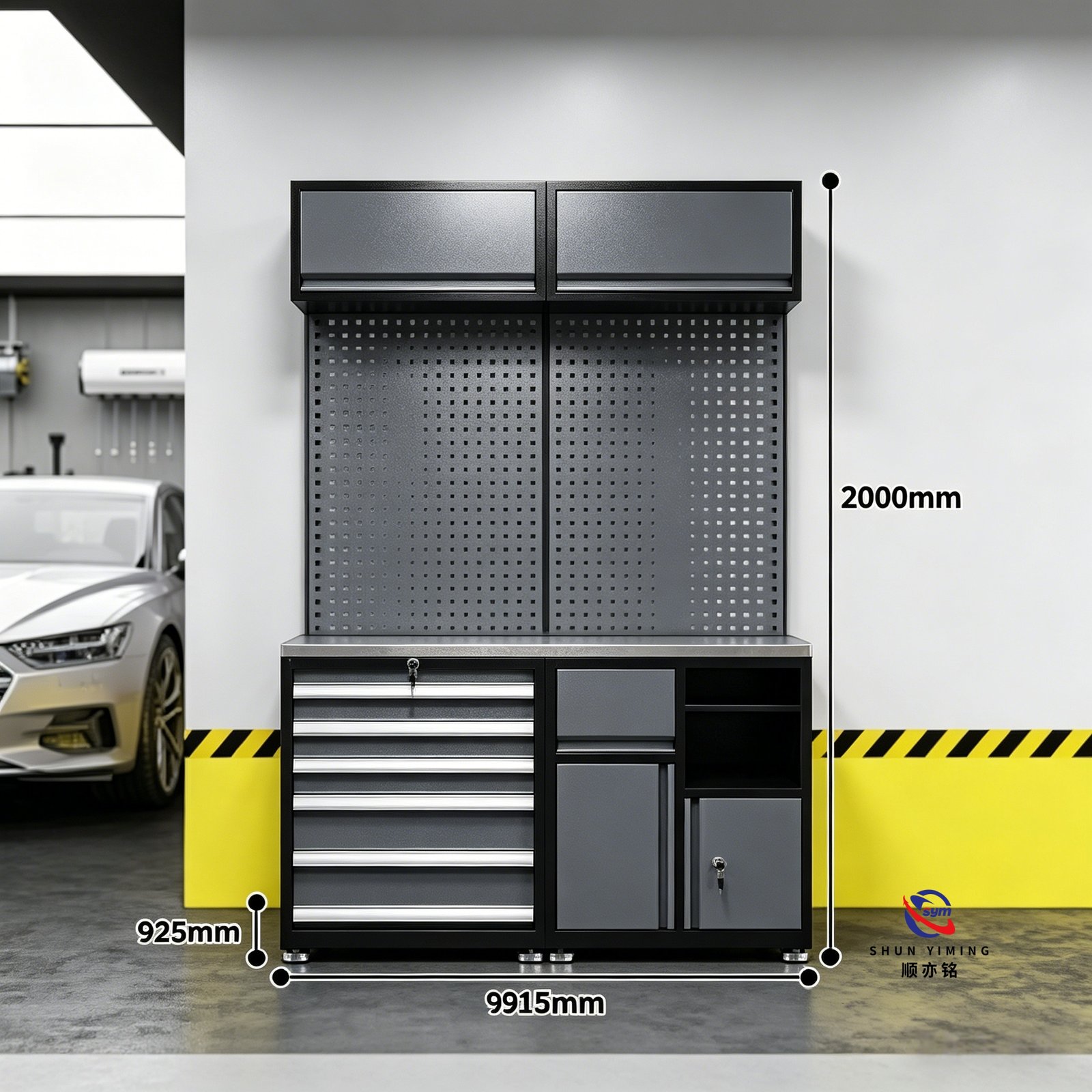 modular steel tool cabinet combo set with stainless steel worktop, heavy duty garage workshop cabinet for auto repair modular steel tool cabinet combo set with stainless steel worktop, heavy duty garage workshop cabinet for auto repair
