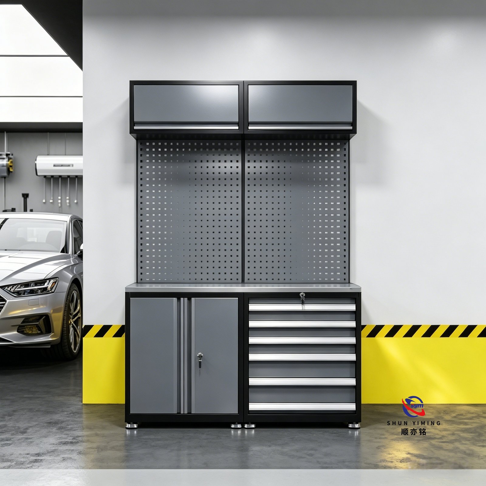 modular steel tool cabinet combo set with stainless steel worktop, heavy duty garage workshop cabinet for auto repair modular steel tool cabinet combo set with stainless steel worktop, heavy duty garage workshop cabinet for auto repair